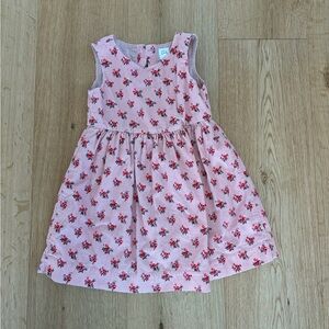 Gap pink floral corduroy jumper dress 3T